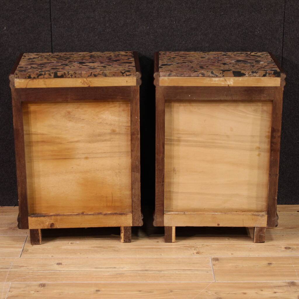 Pair of Italian Marble Top Nightstands from the 20th Century