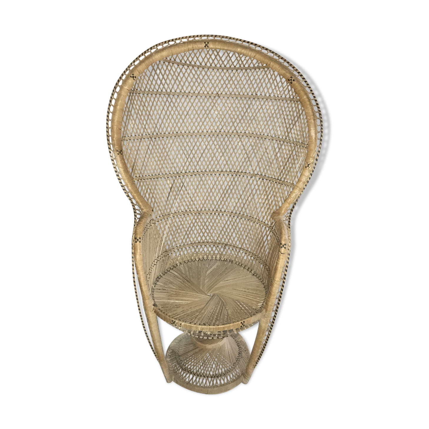 Fauteuil Emmanuelle en rotin années 70