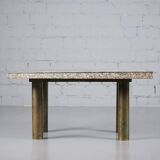 Table basse en mosaïque dans le style de « Route de campagne en Provence » de Van Gogh