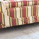 American sofa and armchair in original striped fabric from the 1970s