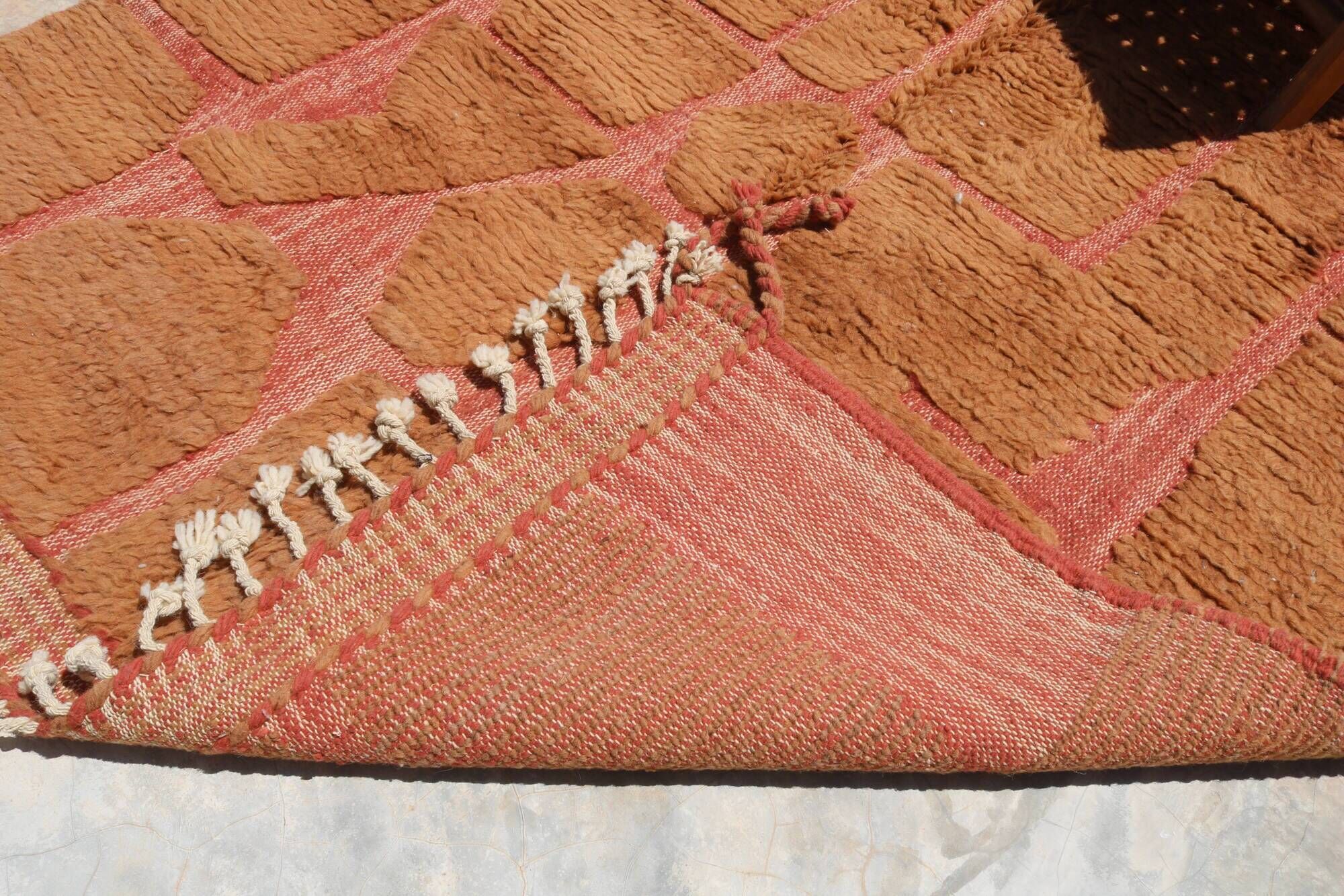 Handwoven Beni Ouarain rug 255×155cm – Terracotta & Clay - AZ821