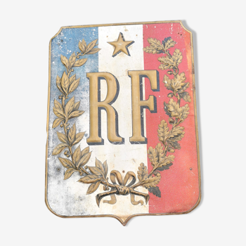 Plaque porte drapeaux de marie République Française
