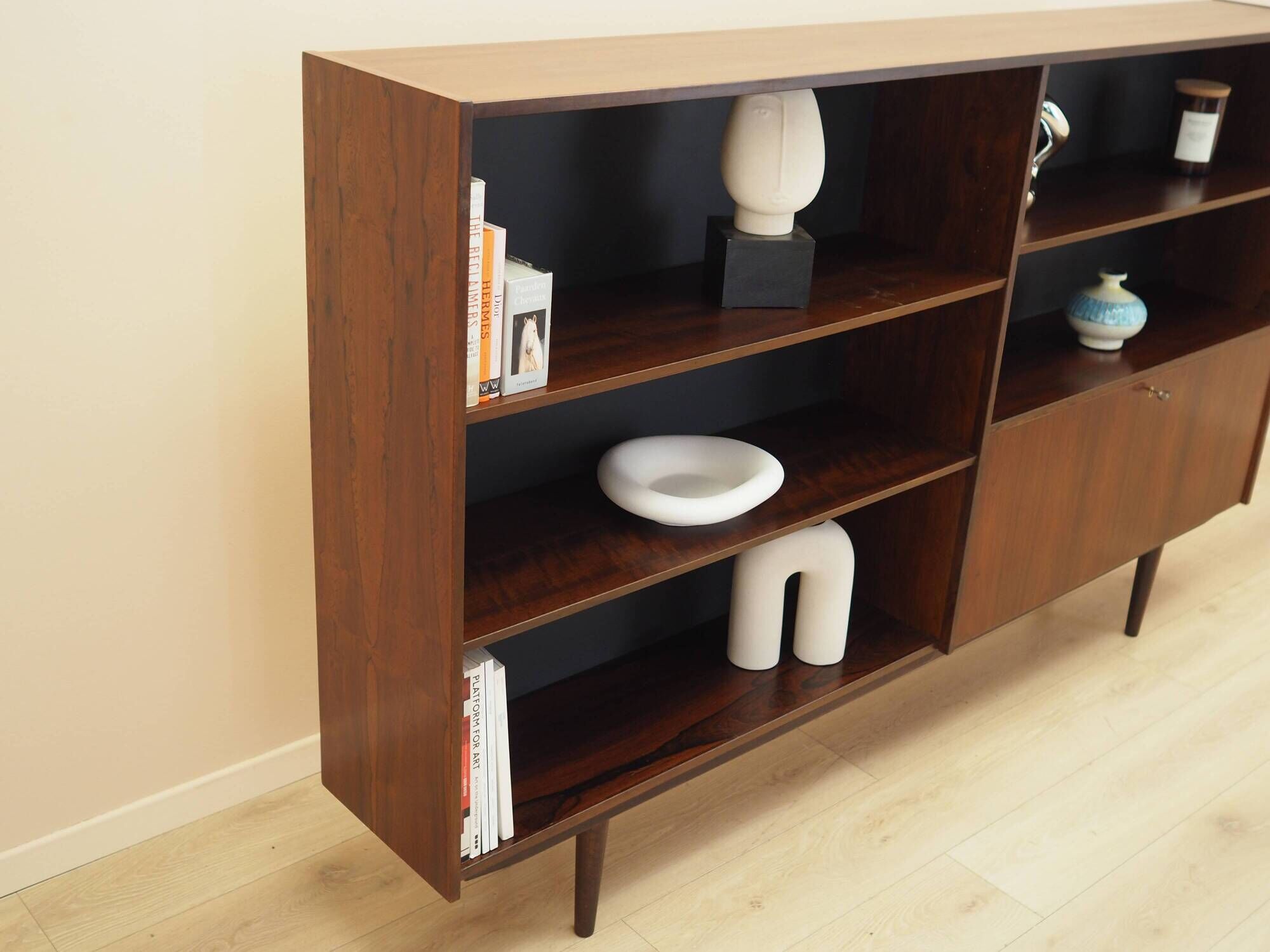 Bookcase with bar cabinet, rosewood veneer, Denmark, 1970s