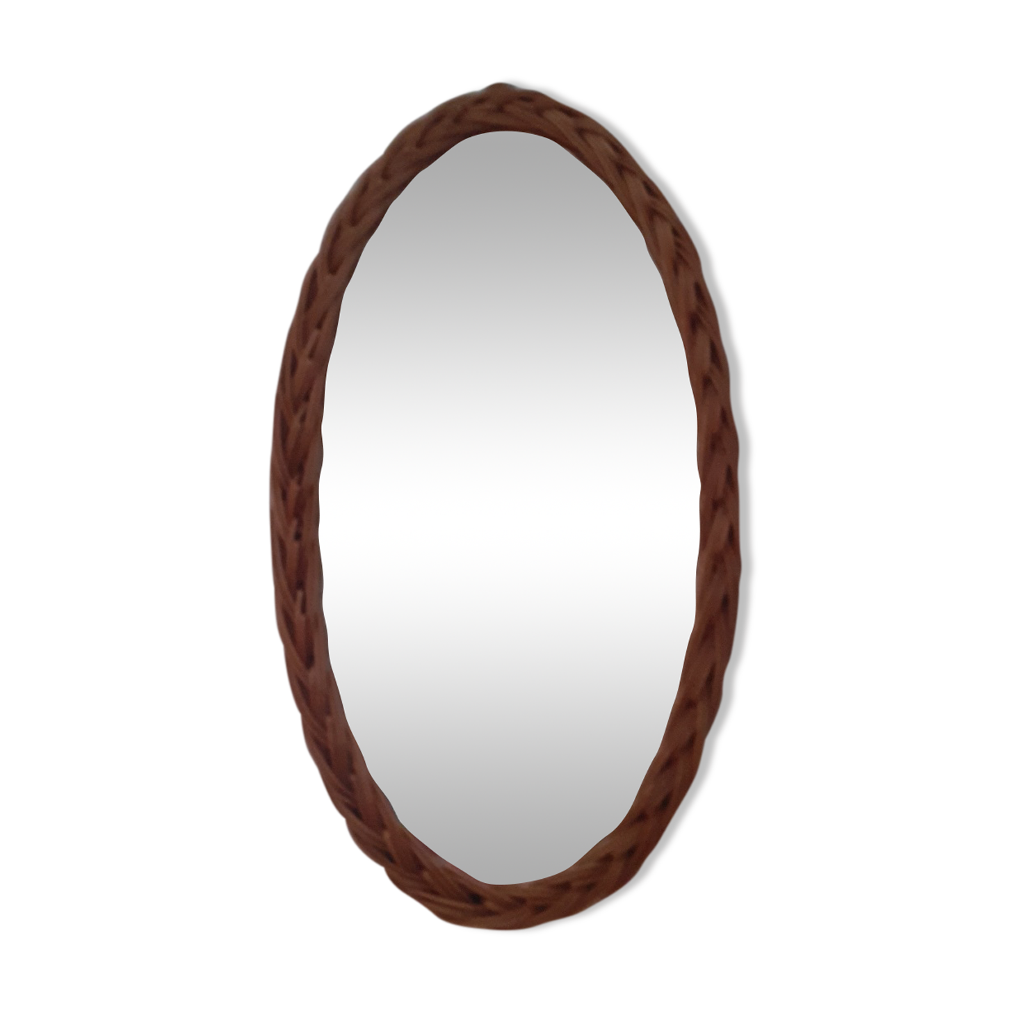 Oval wicker mirror 38 cm