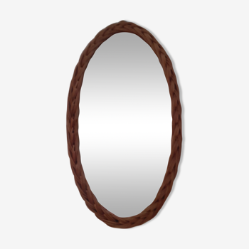 Miroir ovale en osier 38 cm