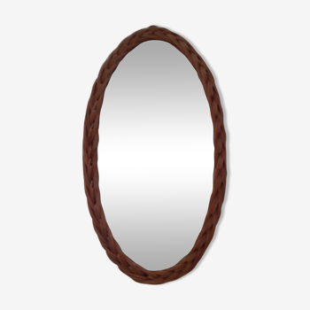 Oval wicker mirror 38 cm