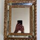 Antique Venetian style mirror with beads, 27 x 32 cm
