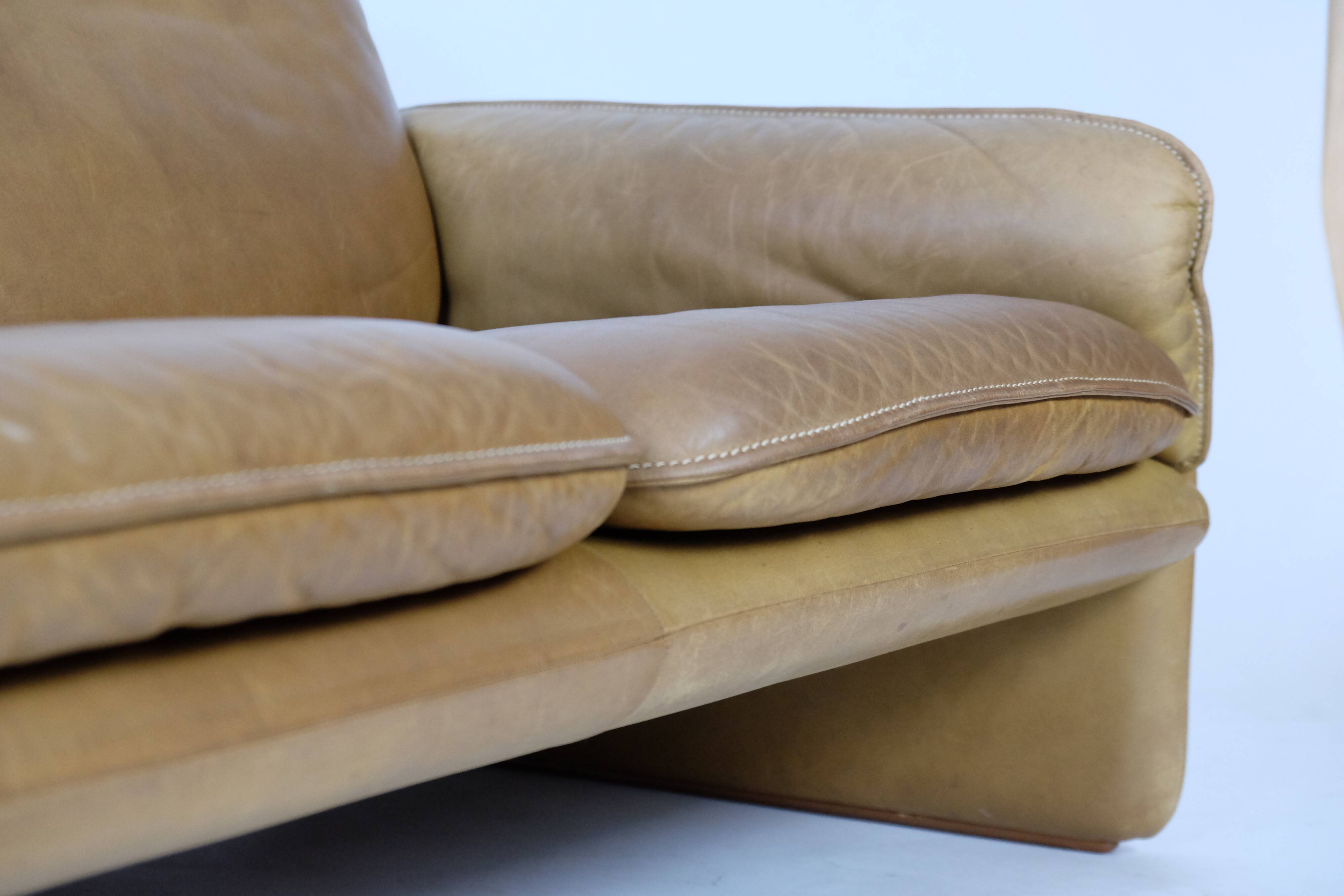 Vintage de Sede DS61 Leather Sofa Couch 70er Design 60er
