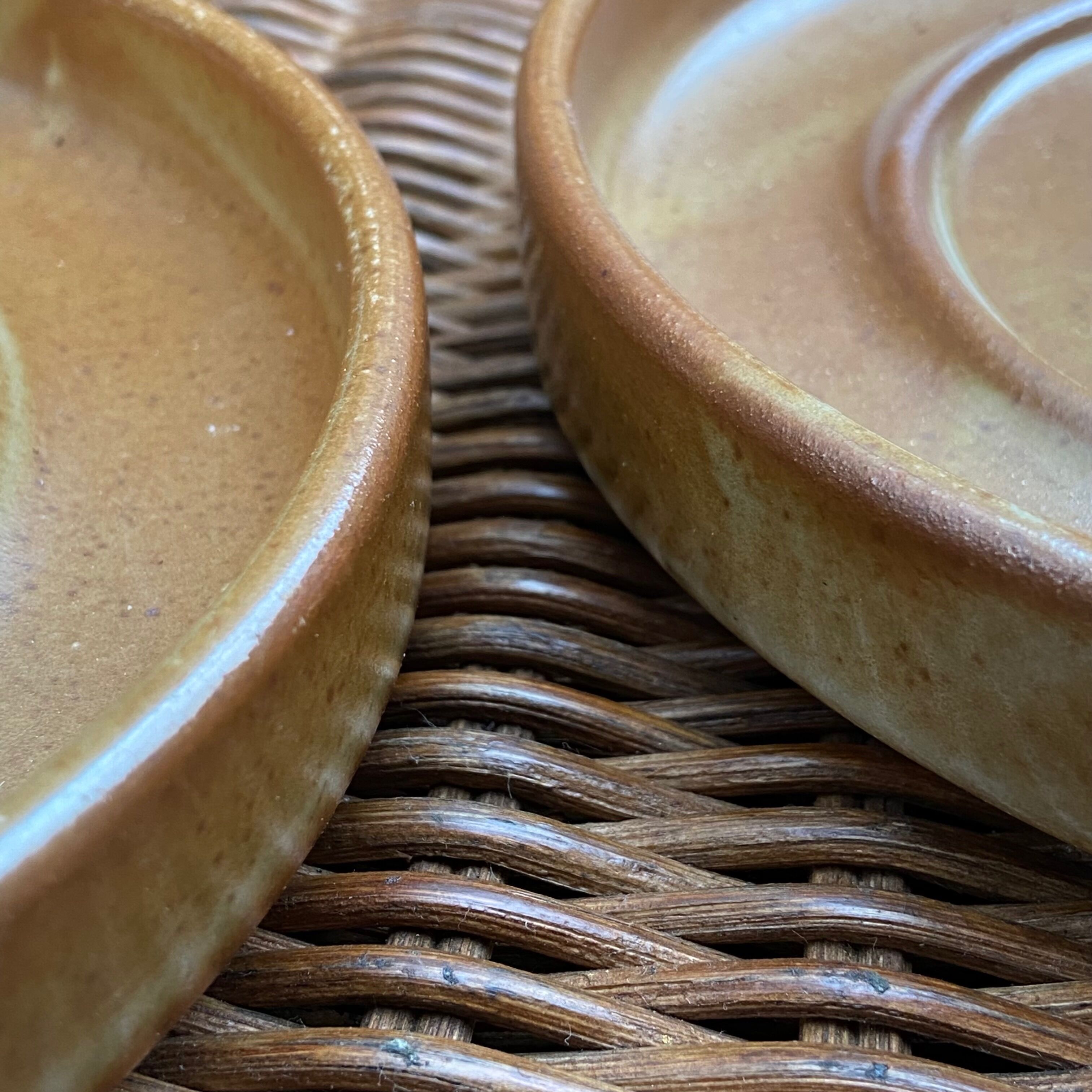 Lot de 2 assiettes en grès-Brenne Grand feu-années 70