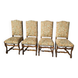 Serie de 4 chaises os de mouton style louis XIII