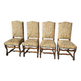 Set of 4 Louis XIII style sheep bone chairs