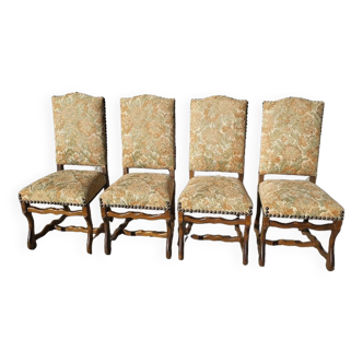Serie de 4 chaises os de mouton style louis XIII