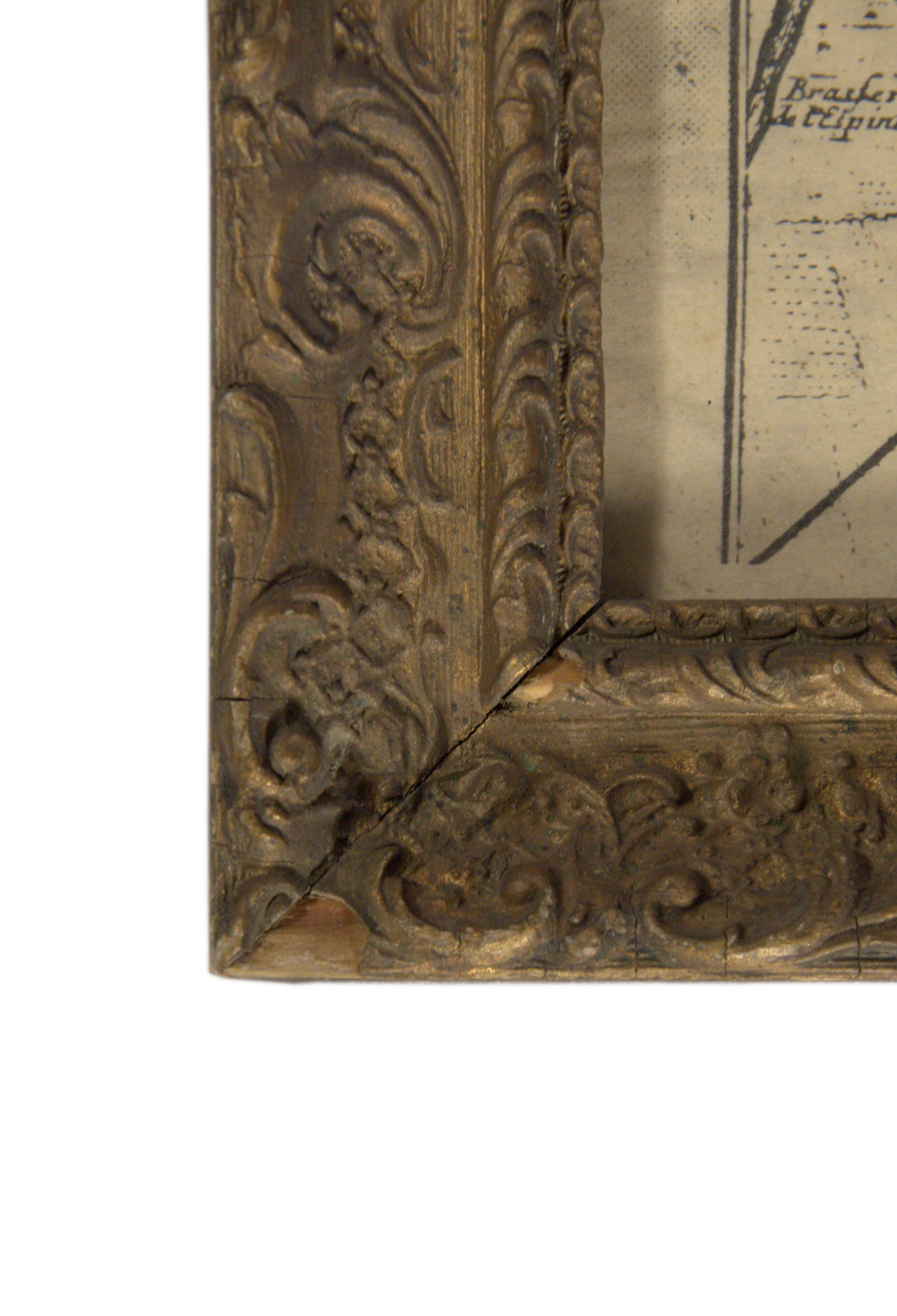 Framed old engraving from Lille, by Pierre Mortier, Amsterdam, 50x37cm
