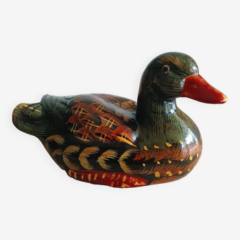 Decorative hand painted ceramic duck
