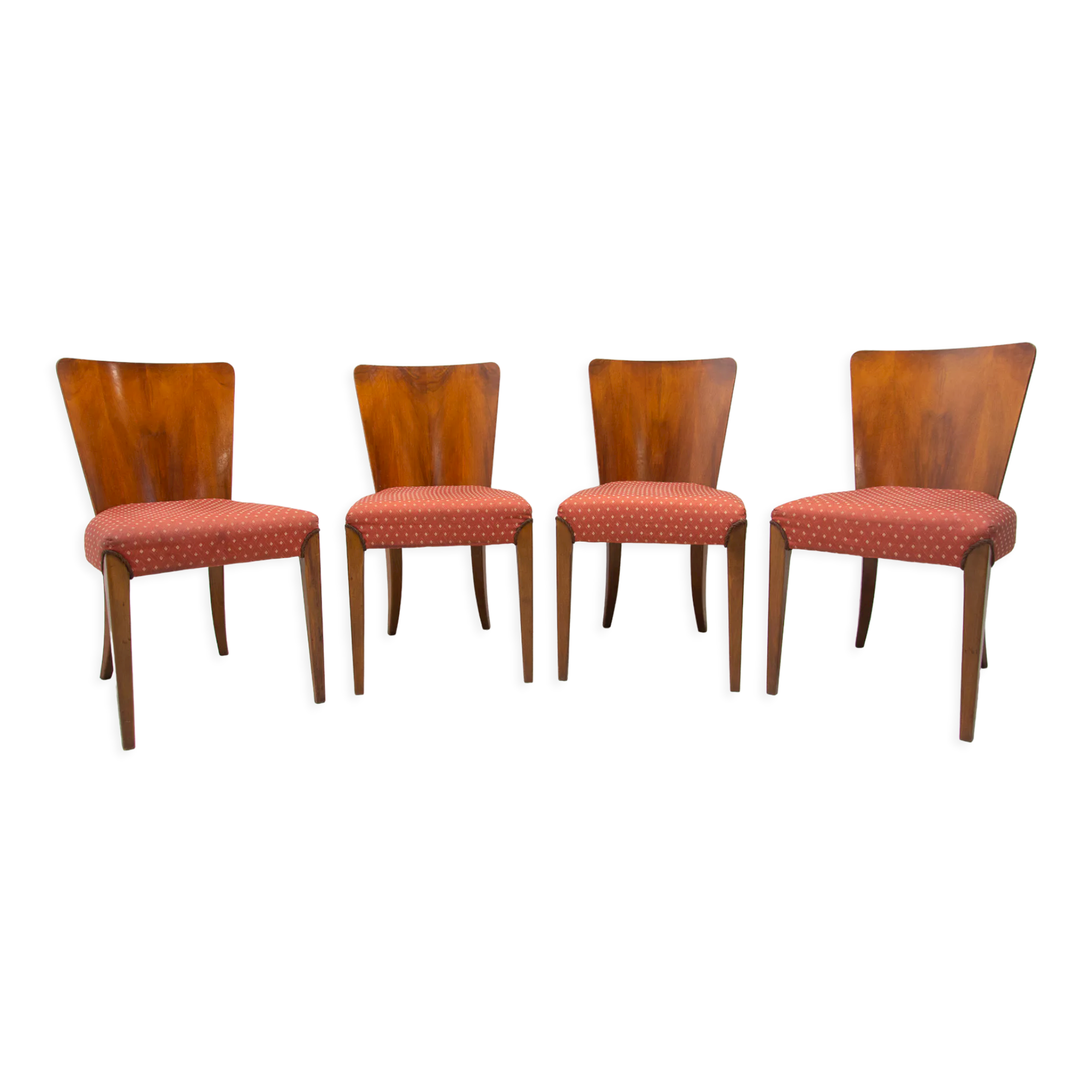 Art Deco Dining Chairs H-214 by Jindrich Halabala for ÚP Závody, 1950's