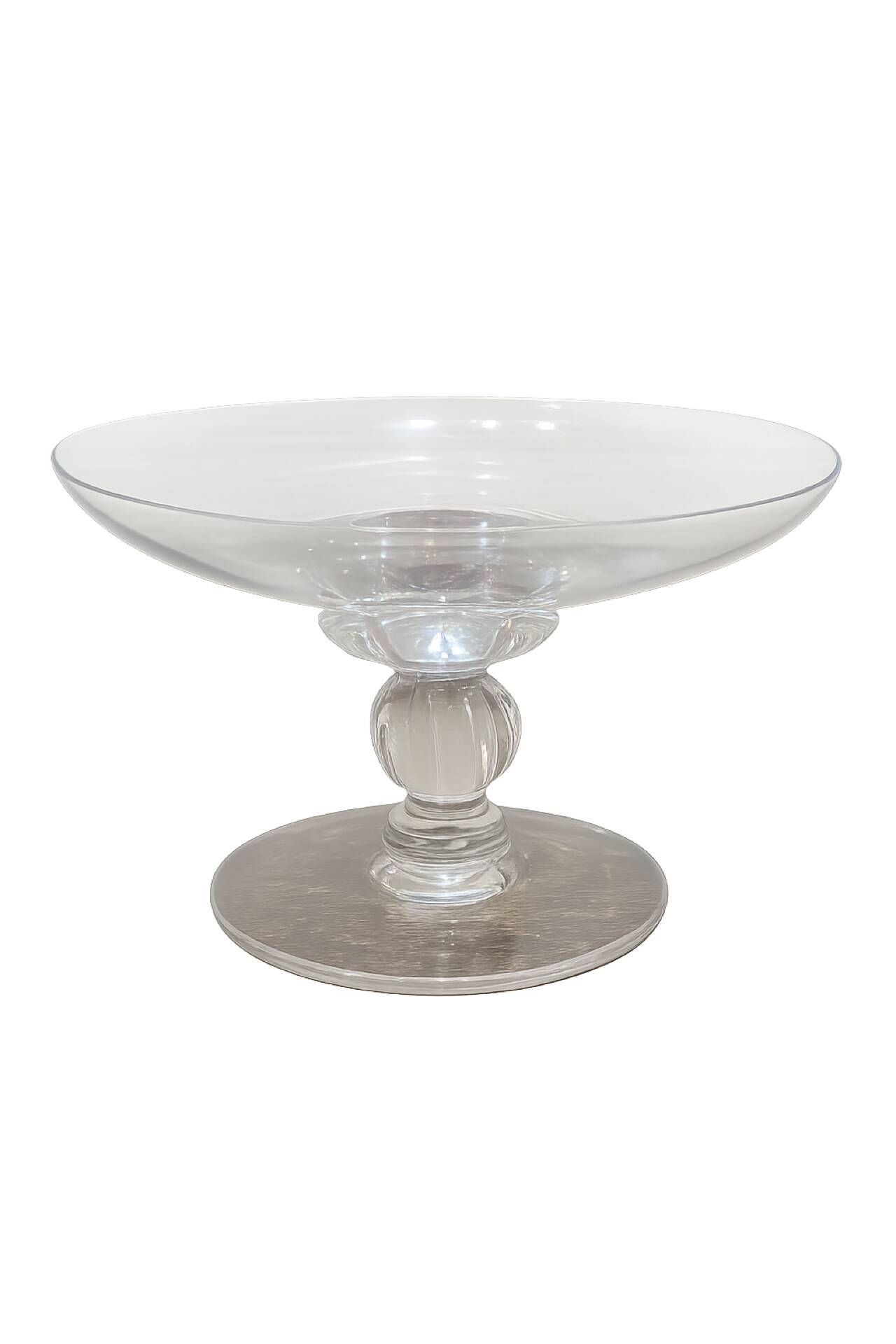 Footed coupe Daum France in signed crystal – Vintage centrepiece
