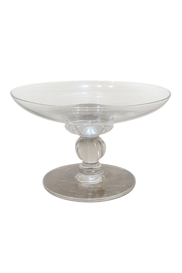Coupe sur pied Daum France en cristal signé – Centre de table vintage