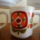 Lot 6 cups / mugs and pitcher vintage 1970 Arcopal