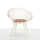 White Yngve Ekström Cirkle chair with leather cushion