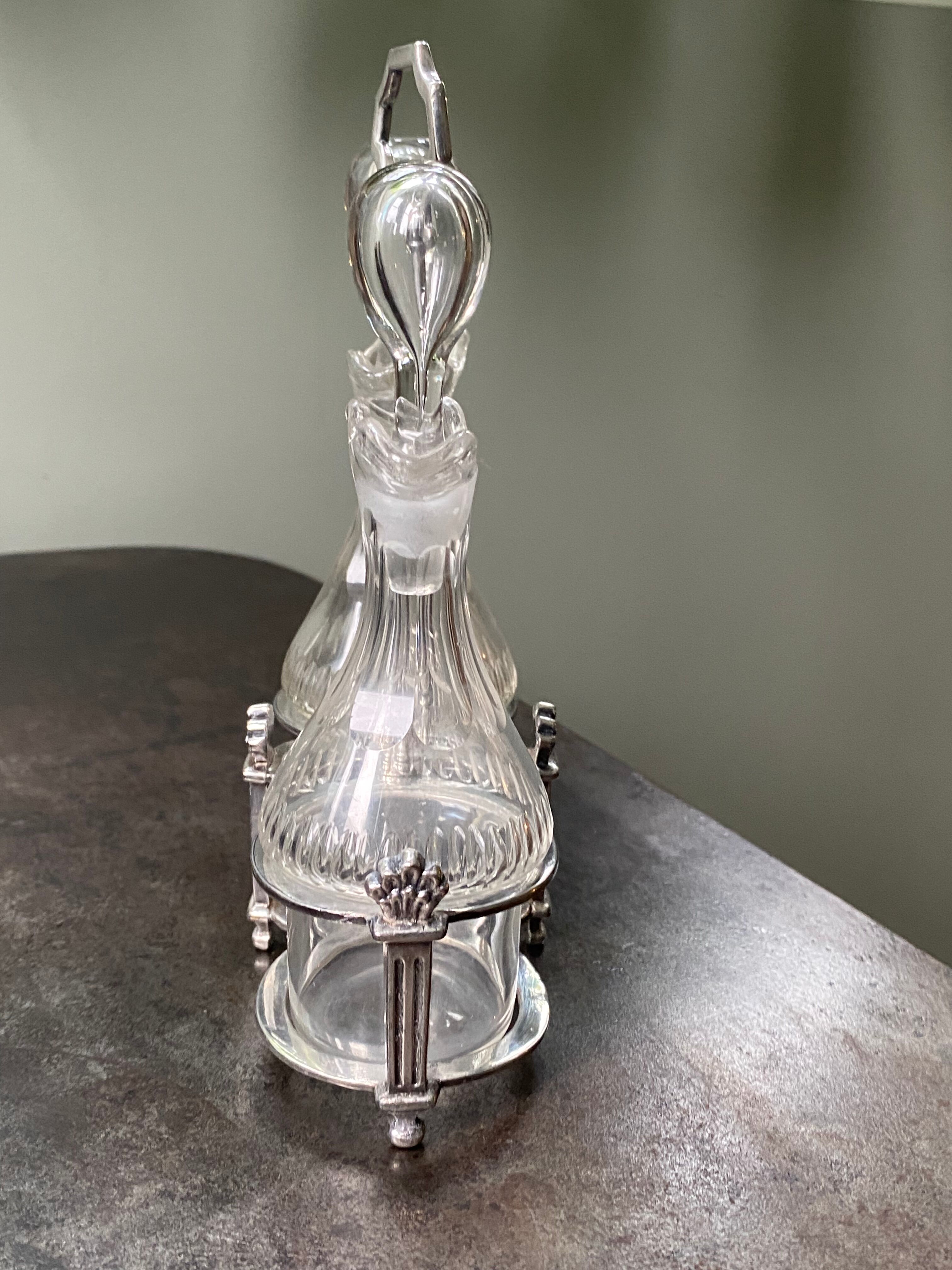Former servant oil and vinegar silver and cut glass