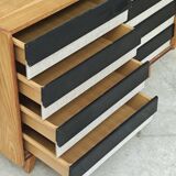 Wooden commode U 453 black and white by Jiri Jiroutek for Intérier Praha