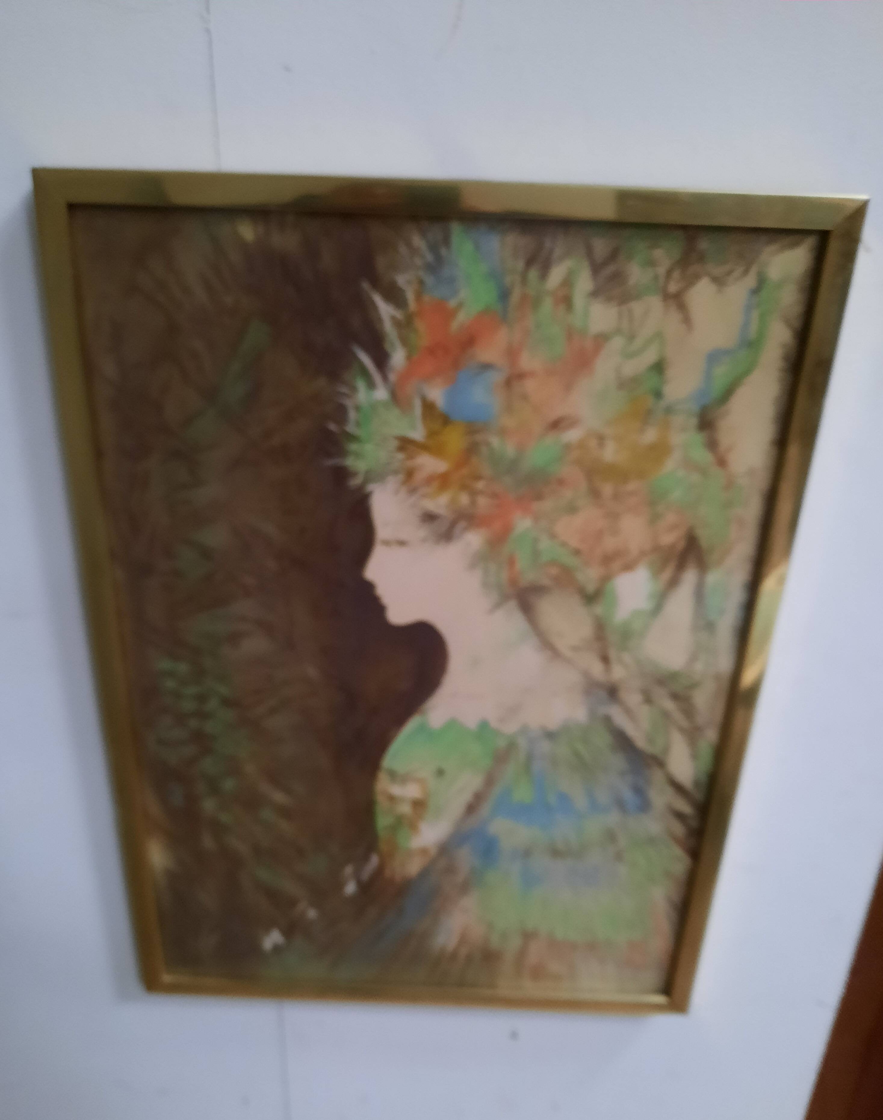 Lithograph portrait of a young woman