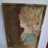 Lithograpgie portrait d une jeune femme