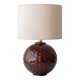 Large Ceramic Ball Table Lamp, Botanical Relief, Spain, circa 1960s