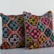 Set of 2 vintage kilim cushion covers 48x51 cm