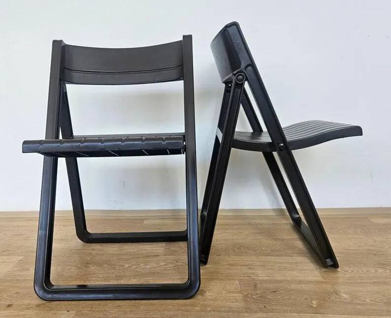 Pair of Rare Folding Chairs Dabaya, Allibert, France, 1970s
