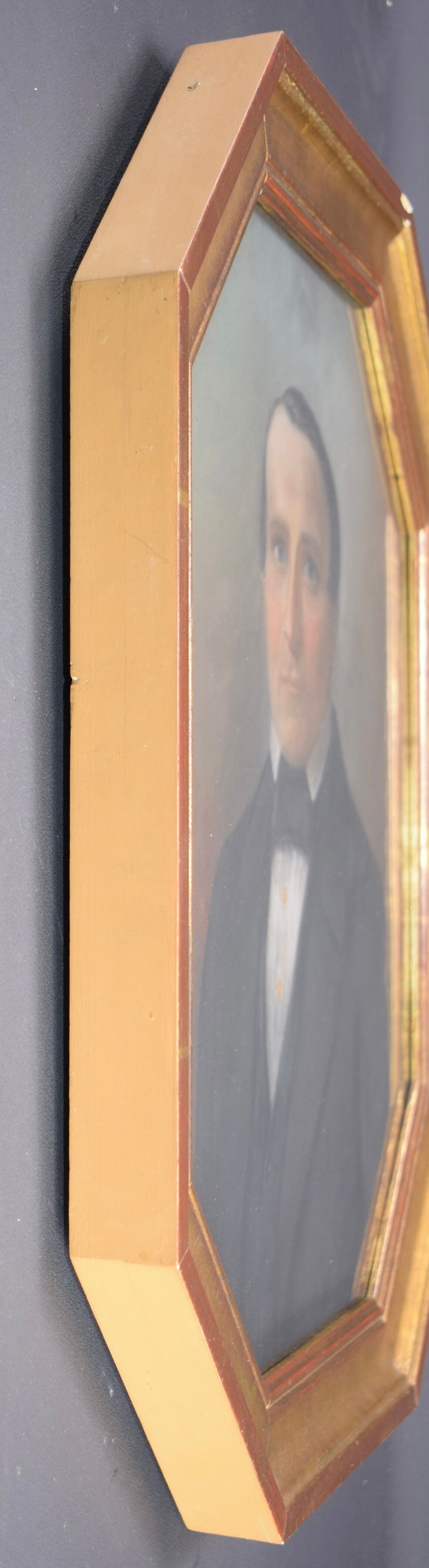 Pastel portrait of man signed Theophile Emmanuel Duverger 1861