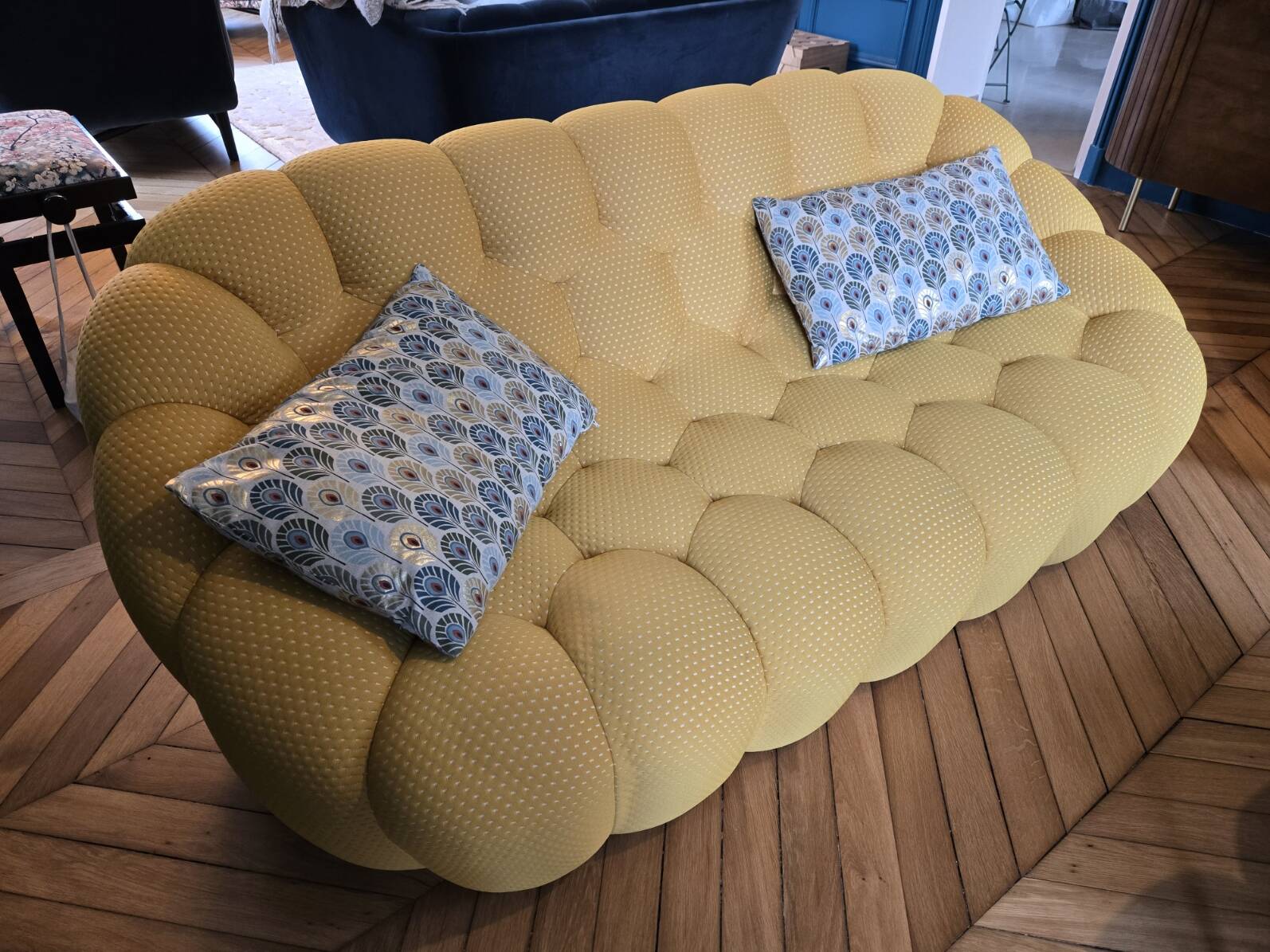 Three-seater Sofa Set and Roche Bobois Bubble Mini Yellow Armchair