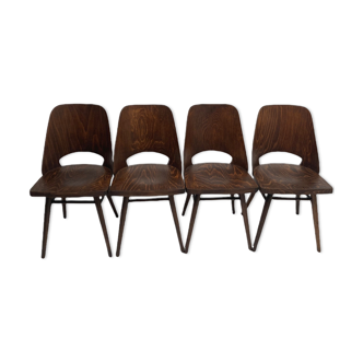 Set of 4 dining chairs by Ton