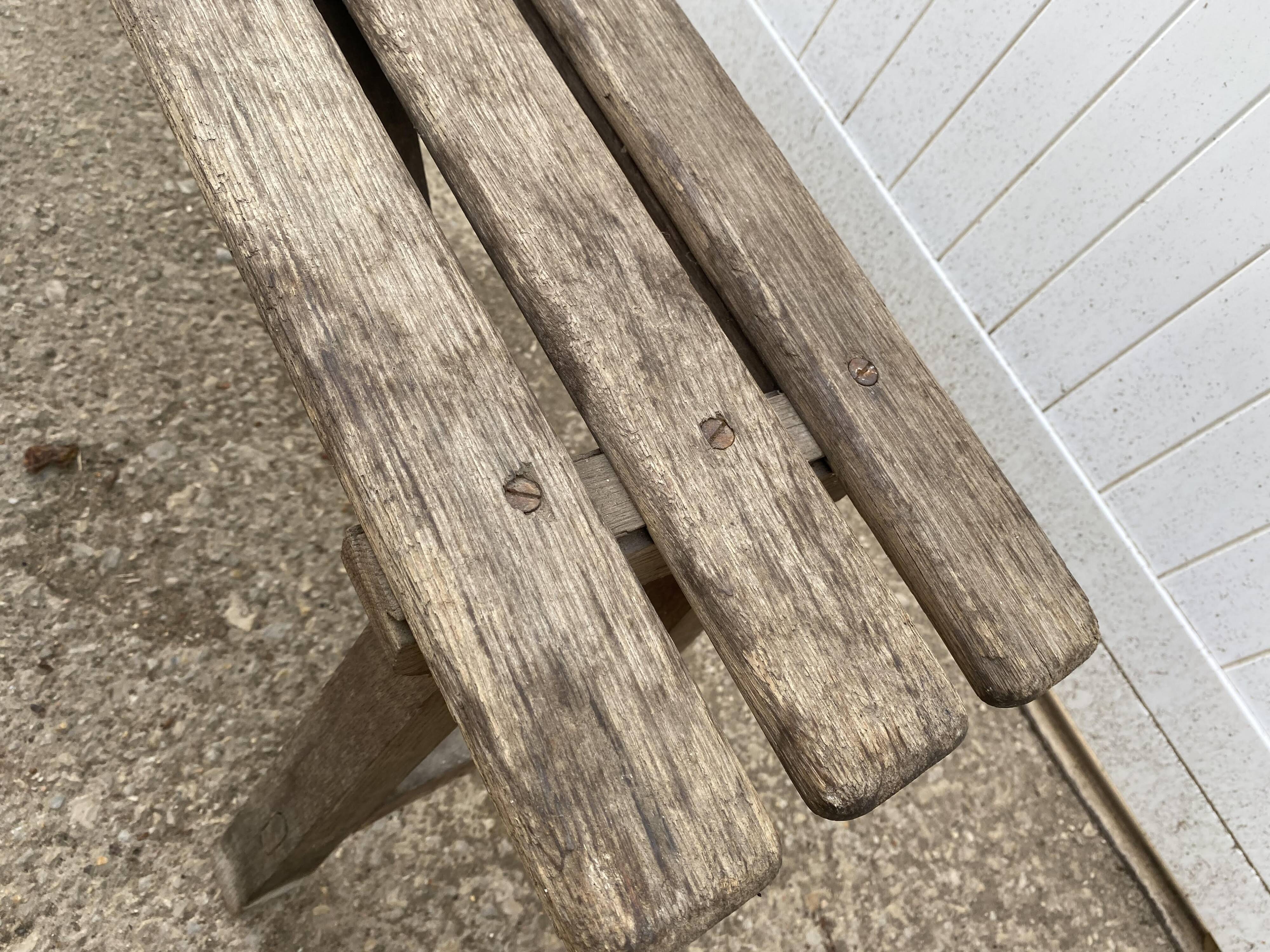 Pair of 2m solid oak wood farm benches for rustic farm table 1900