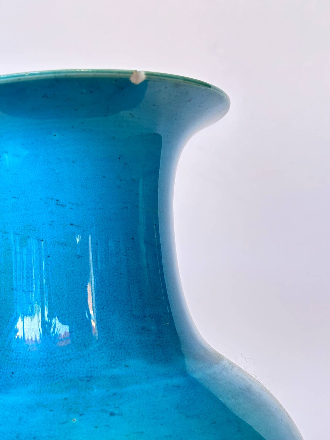 Large turquoise porcelain vase