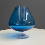 Empoli Blue large cognac glass shape vase 1960s