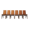 Ensemble de six chaises en hêtre, design danois, années 60, production Danemark