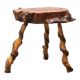 Brutalist tripod wooden side table, 1950s