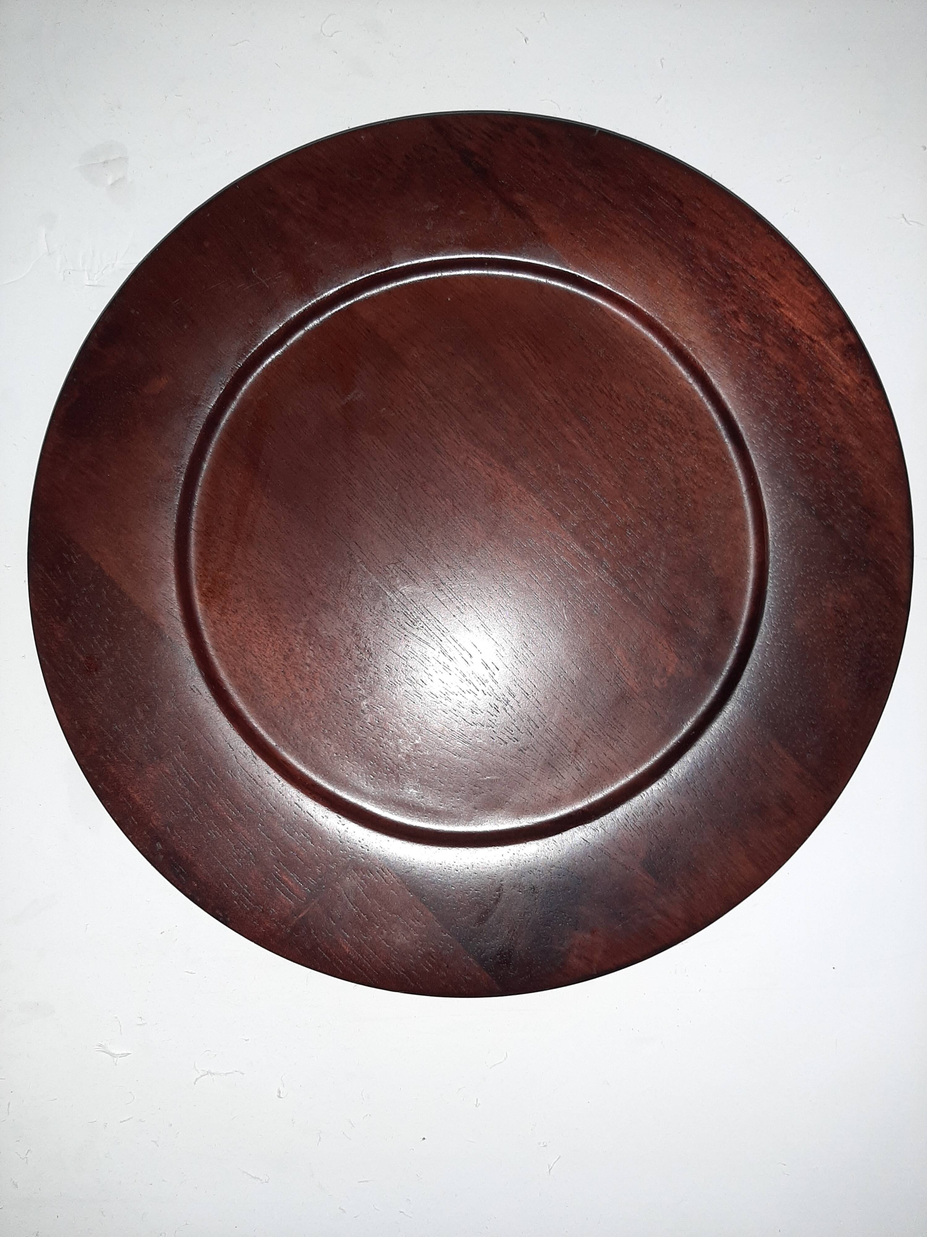 4 vintage wooden presentation dishes/plates