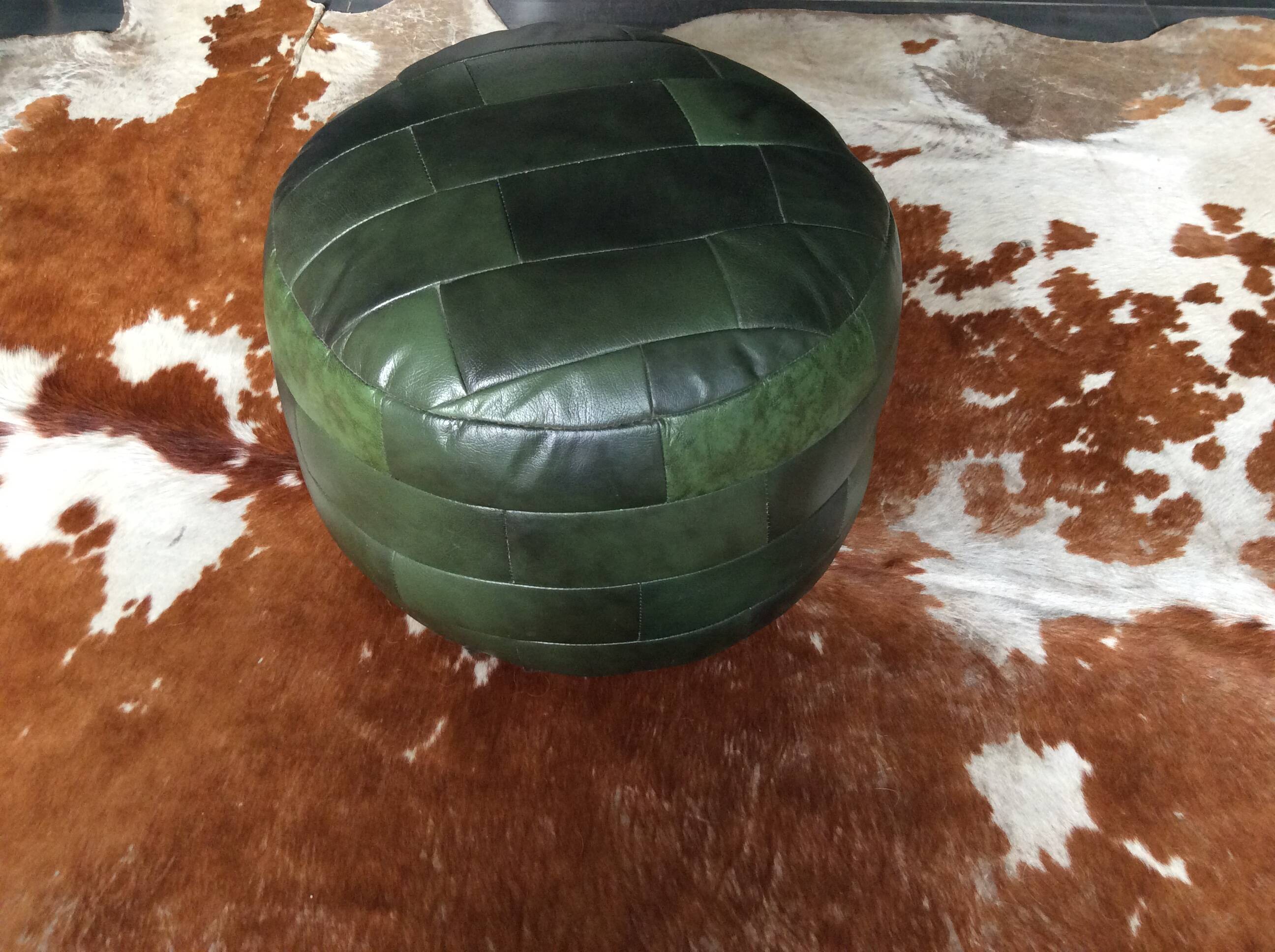 Sede leather patchwork pouf