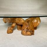 Table basse brutaliste du sculpteur Jean Yves Le Guyader