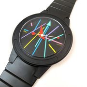 Postmodern Wall Clock in wrist watch shape Pop Art by Ultralux Swiss XL Memphis Age