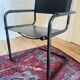 Pair of Cantilever armchairs in leather and black tubular - 1970s