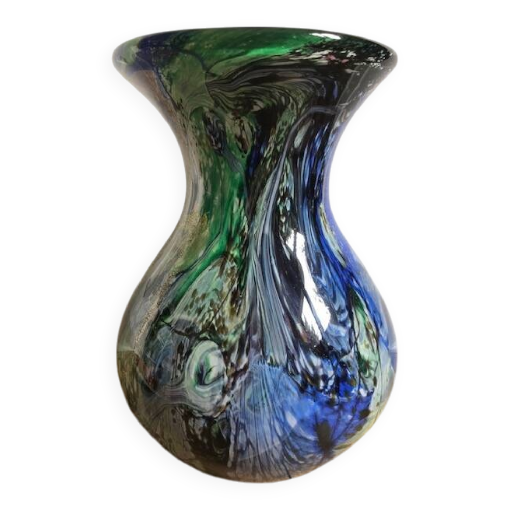 Signed blown glass vase