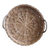 Round wicker tray basket