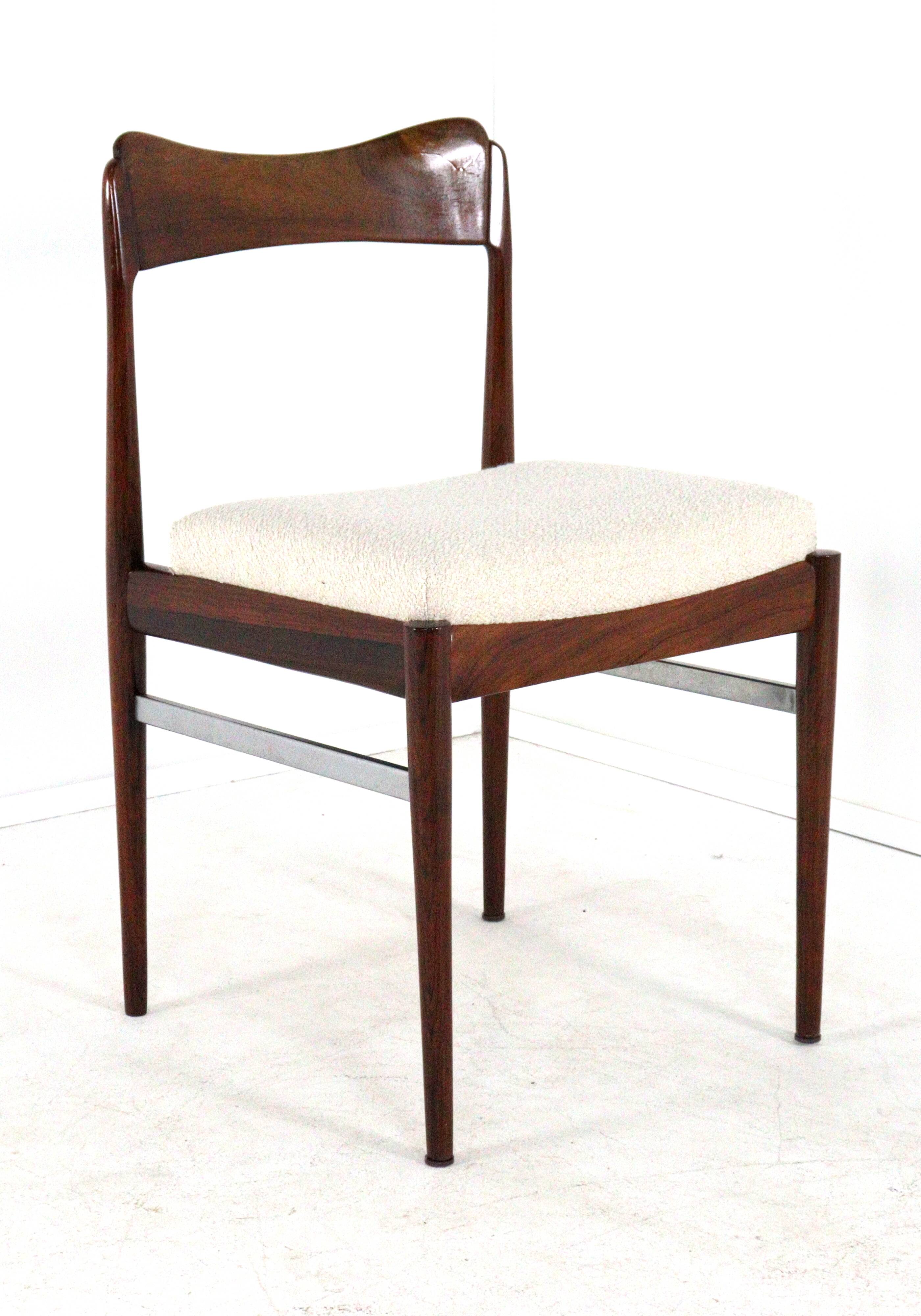 Set of 6 Rosewood AWA Dining Chairs 'Bennekom'  - new upholstery