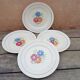 8 old flat plates decorated with flowers, Agnès model by K&G Lunéville
