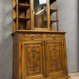 Renaissance style silver cabinet library in carved walnut circa 1850