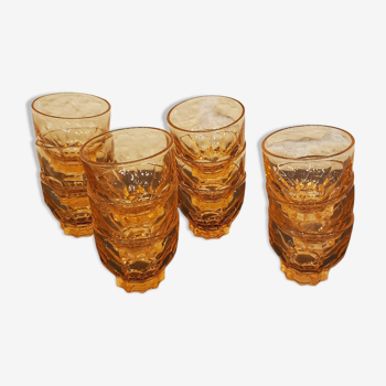 12 verres rétro pied étoile en verre rose