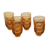 12 retro foot star glasses in pink glass